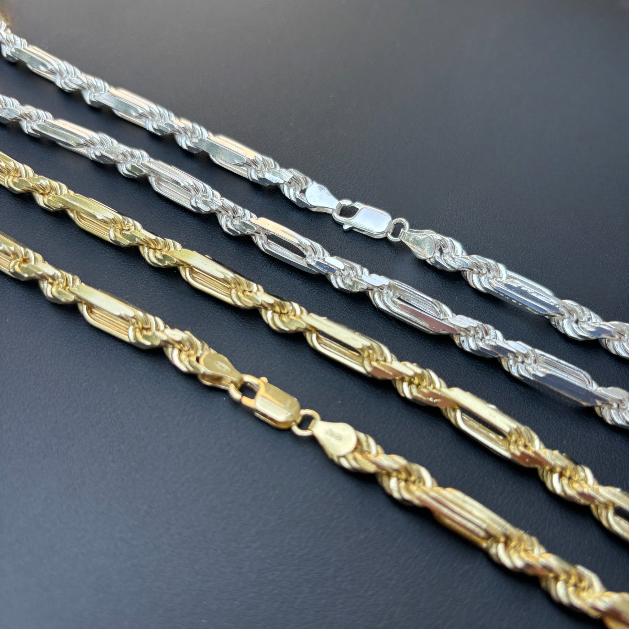 Collier en argent sterling 925 avec chaîne Milano Figarope de 6 mm