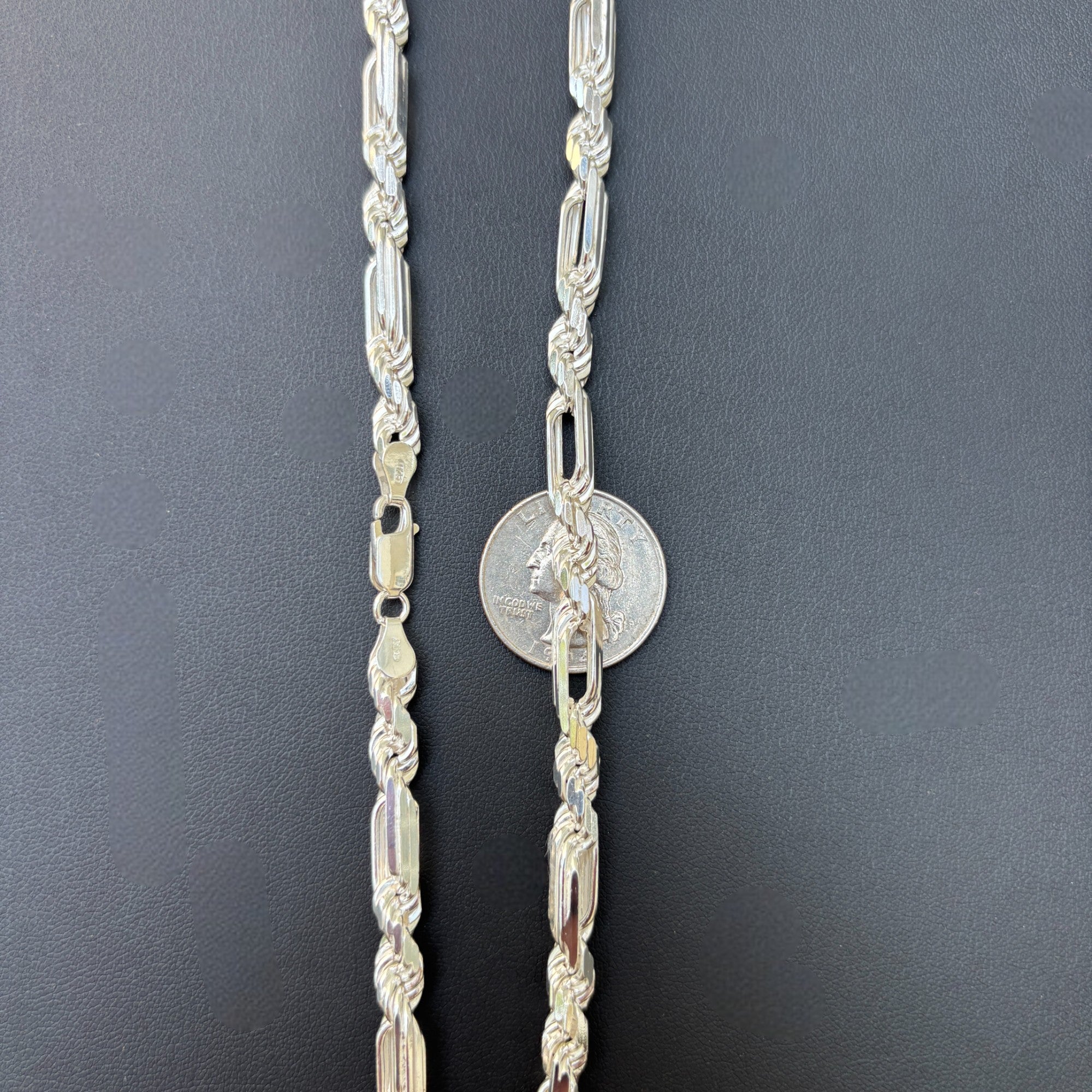 Collier en argent sterling 925 avec chaîne Milano Figarope de 6 mm