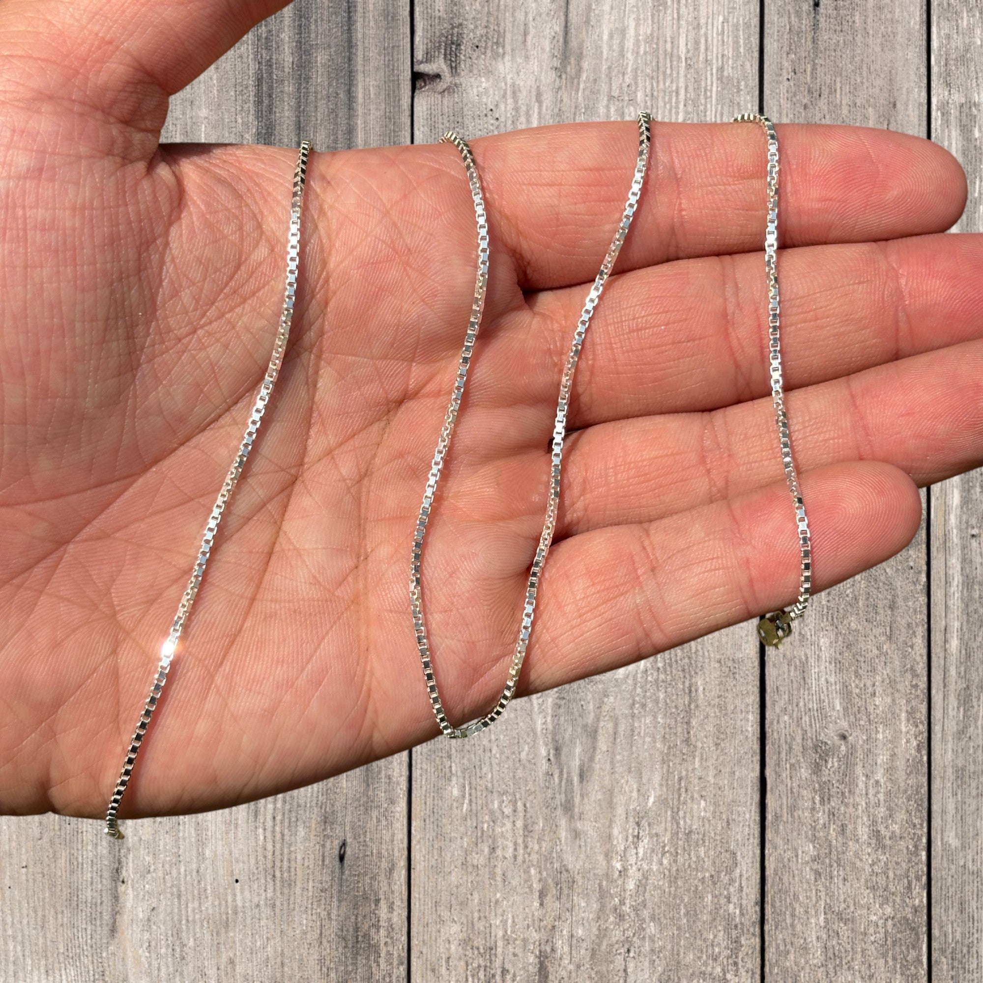 925 Sterling Silver 1.5mm Box Chain Necklace