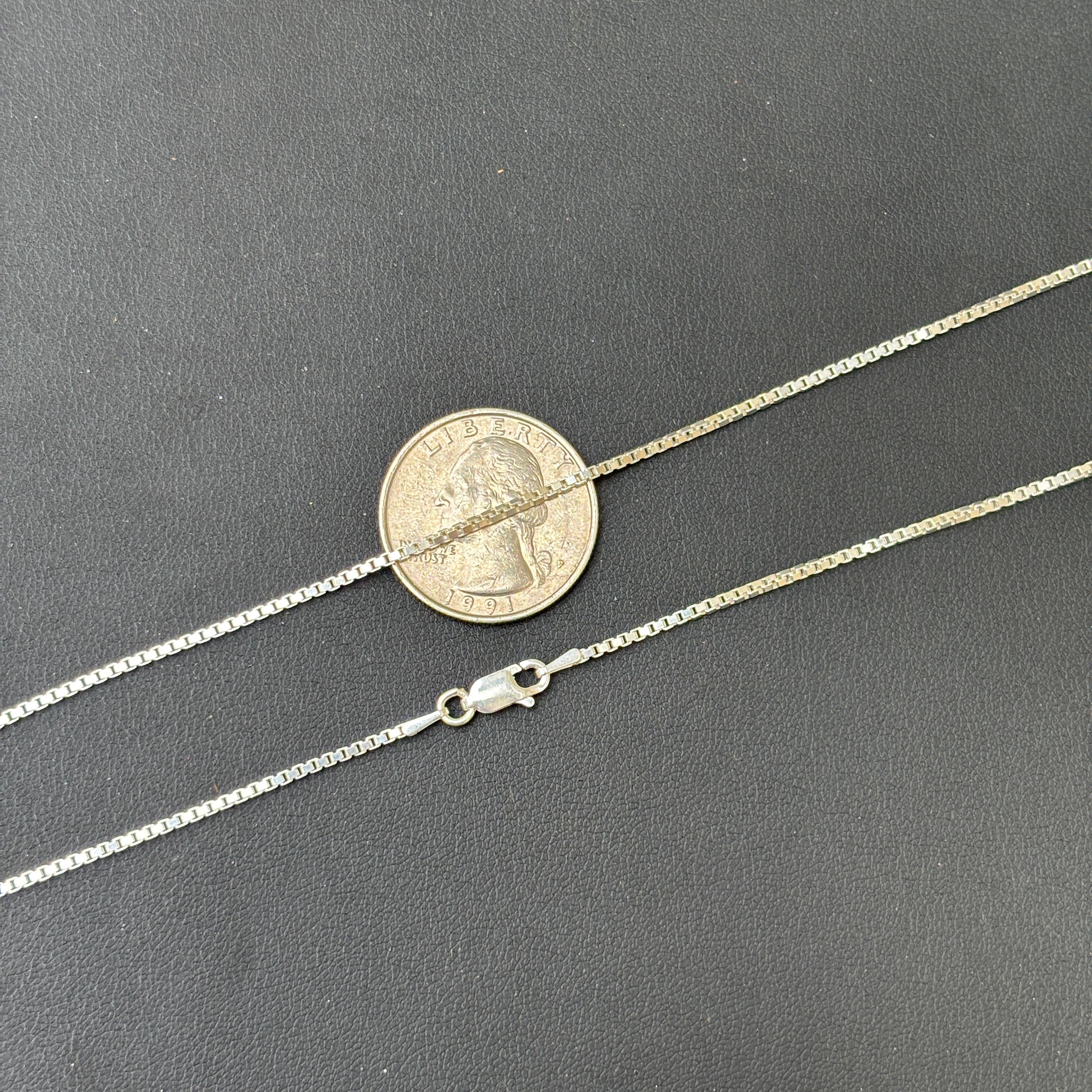 925 Sterling Silver 1.5mm Box Chain Necklace