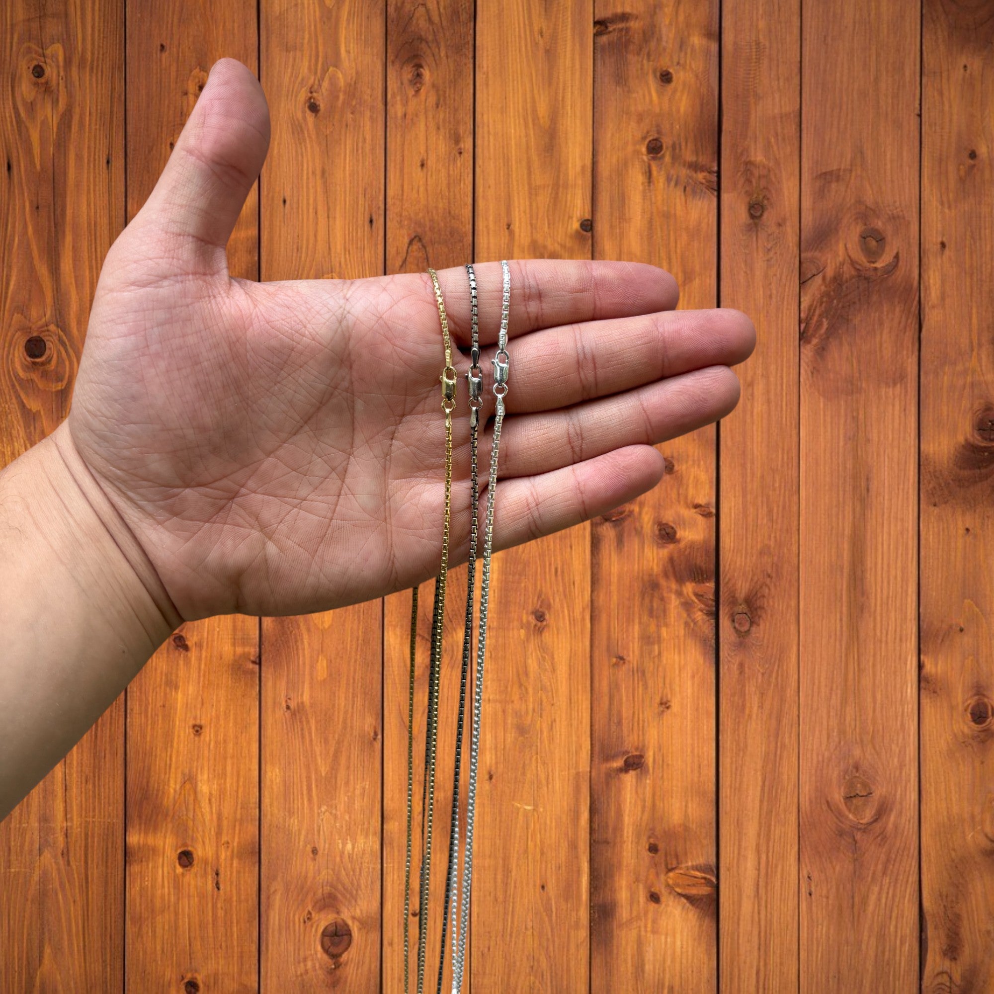 925 Sterling Silver 2mm Rounded Box Chain Necklace