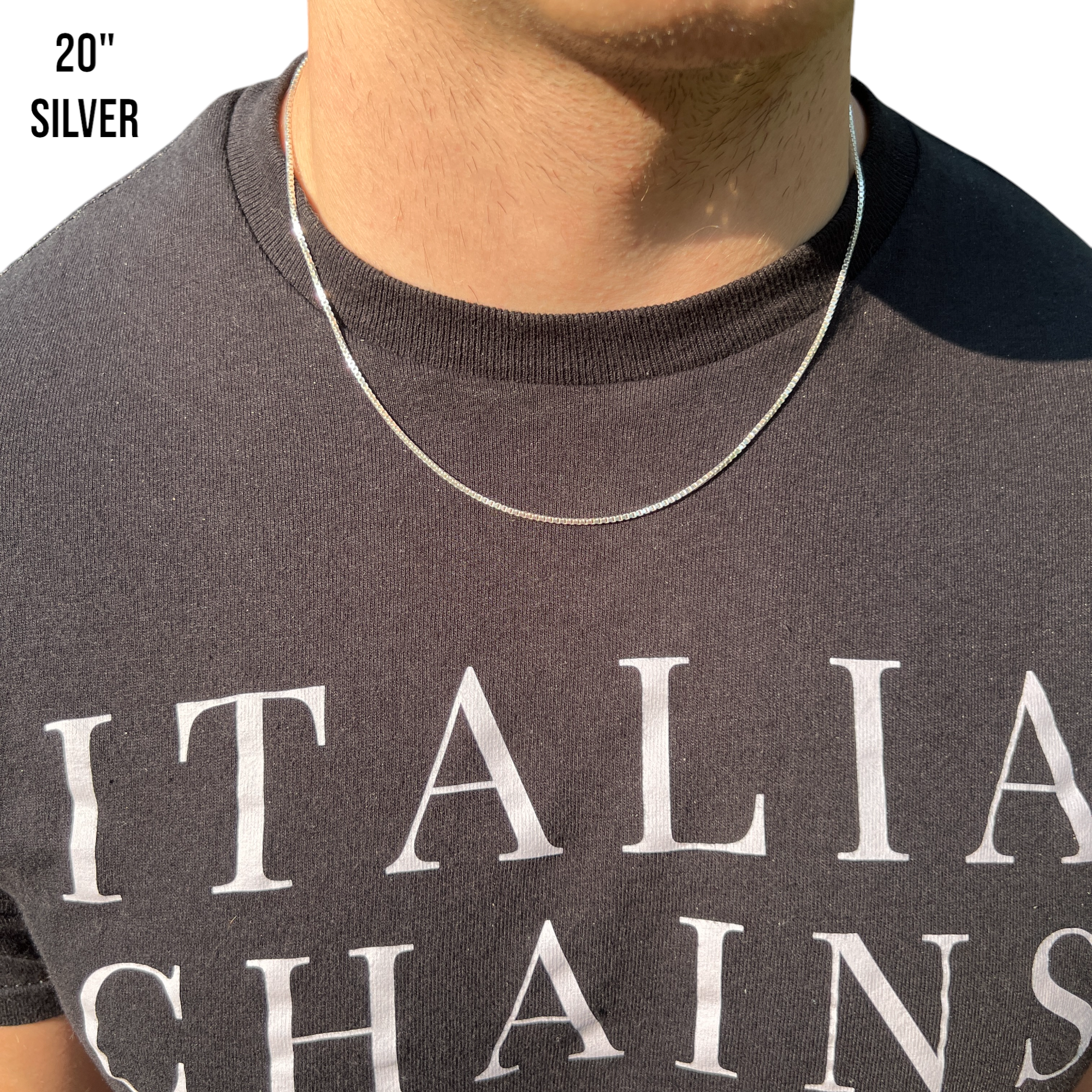 925 Sterling Silver 1.5mm Box Chain Necklace