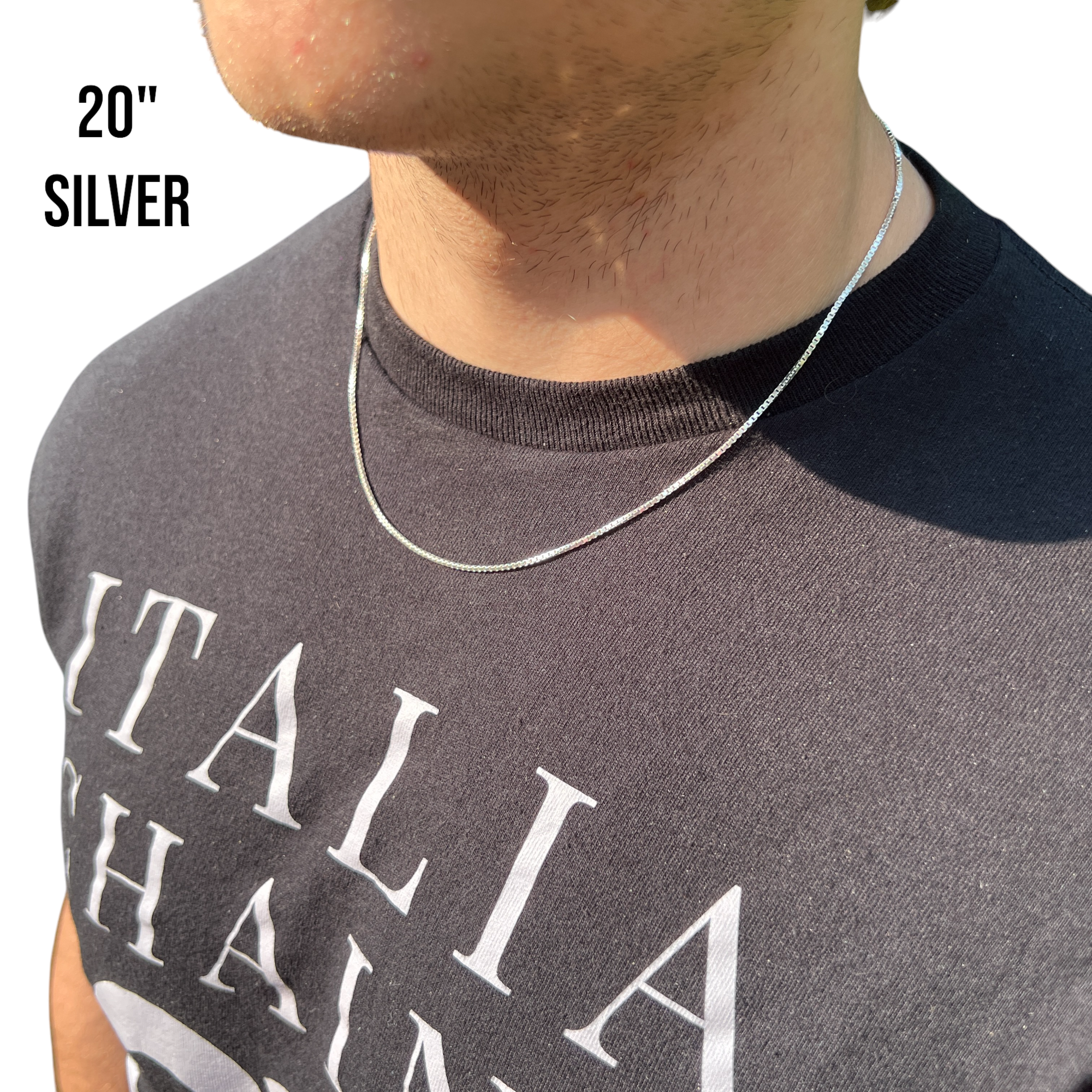 925 Sterling Silver 1.5mm Box Chain Necklace