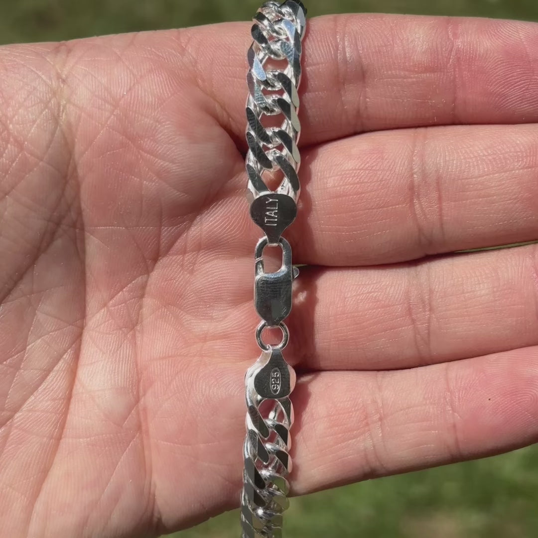 Collar de cadena doble de 10 mm en plata de ley 925