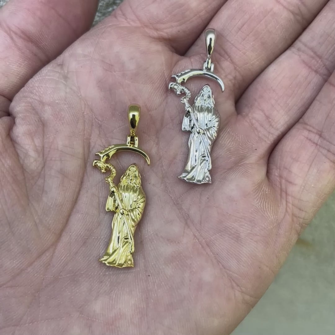 Pendentif Faucheuse en argent sterling 925 Santa Muerte