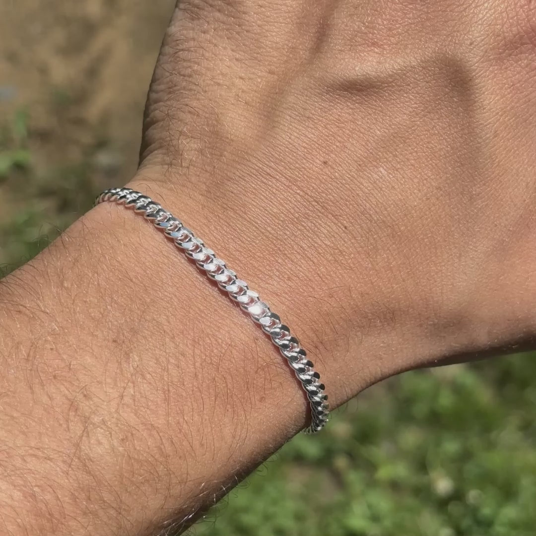 925 Sterling Silver 4mm Miami Cuban Bracelet