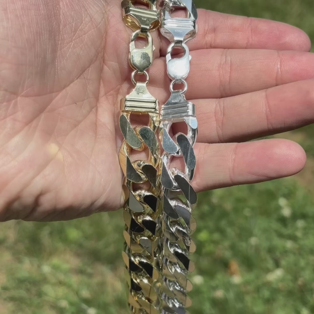 925 Sterling Silver 16mm Curb Chain Necklace