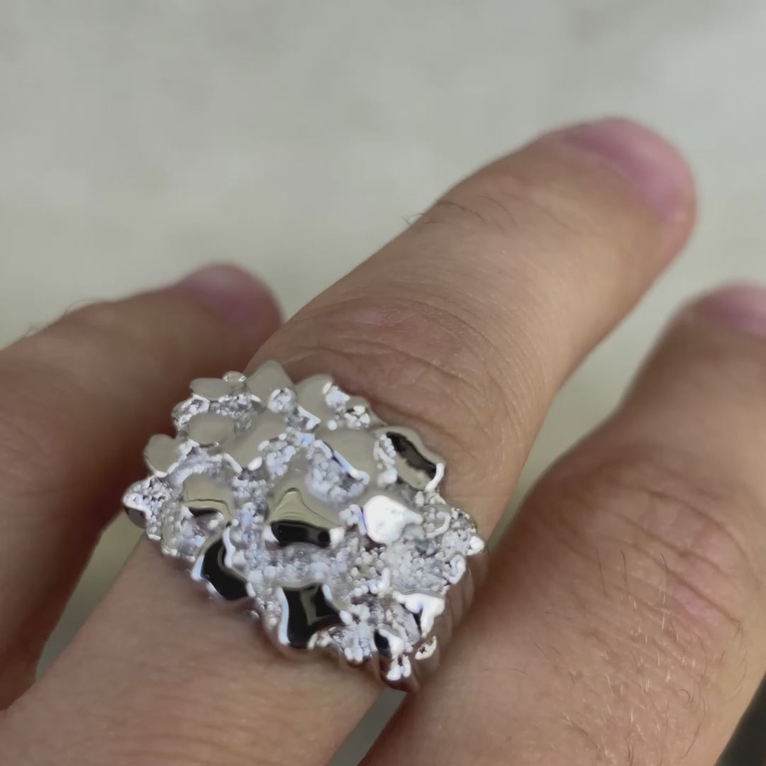 925 Sterling Silver Nugget Ring