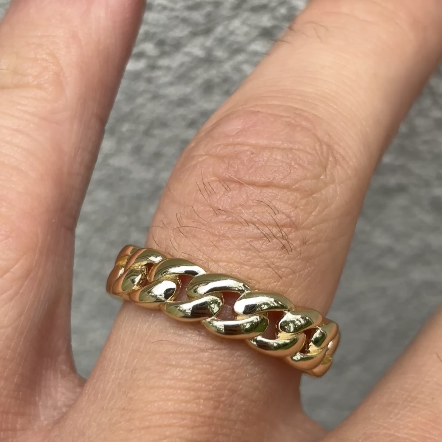 925 Sterling Silver Prong Cuban Ring
