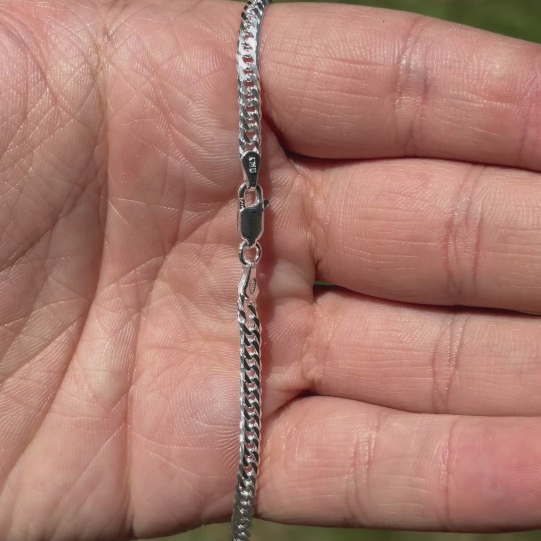 Collar de cadena doble de 3,5 mm de plata de ley 925