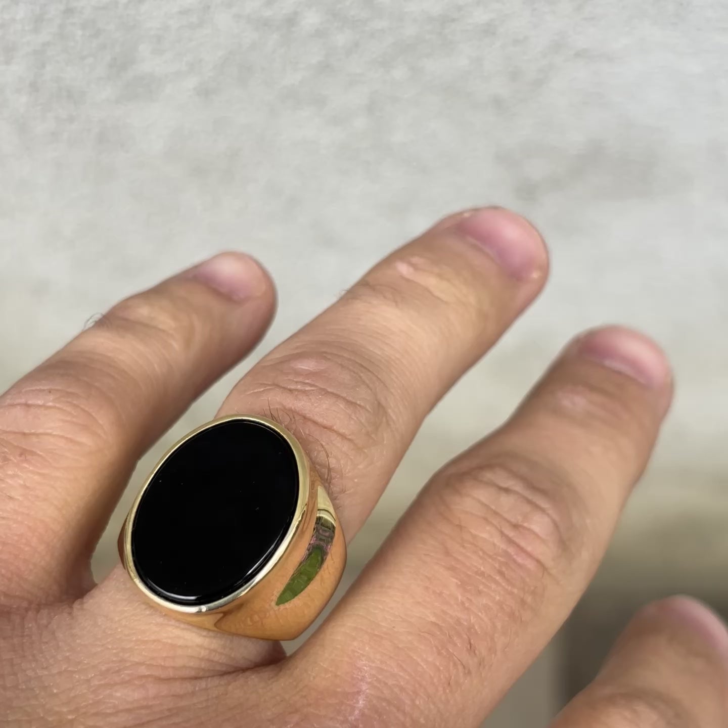 925 Sterling Silver Oval Black Onyx Ring