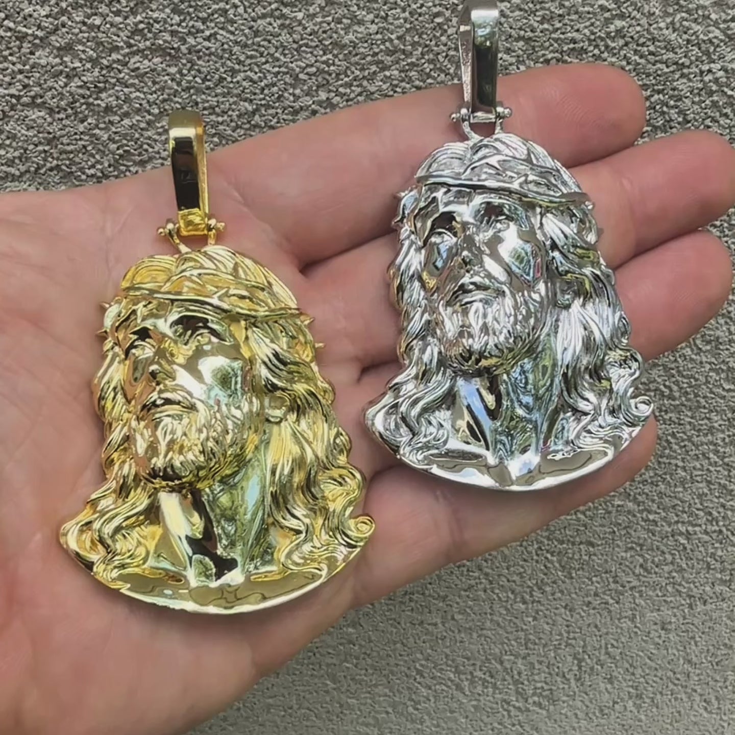 Pendentif en argent sterling 925, pièce de la Passion du Christ Jésus - Grand
