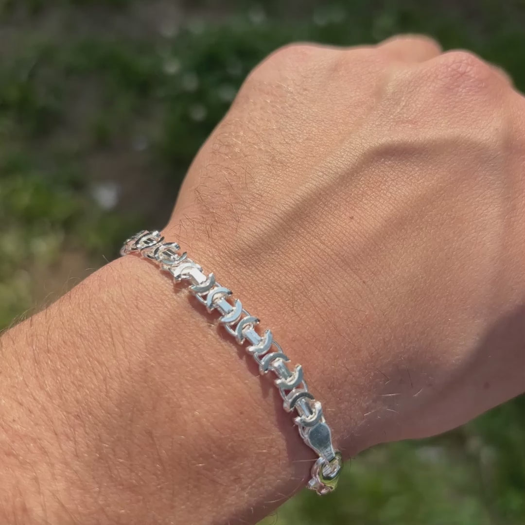 925 Sterling Silver 6mm Flat Byzantine Bracelet