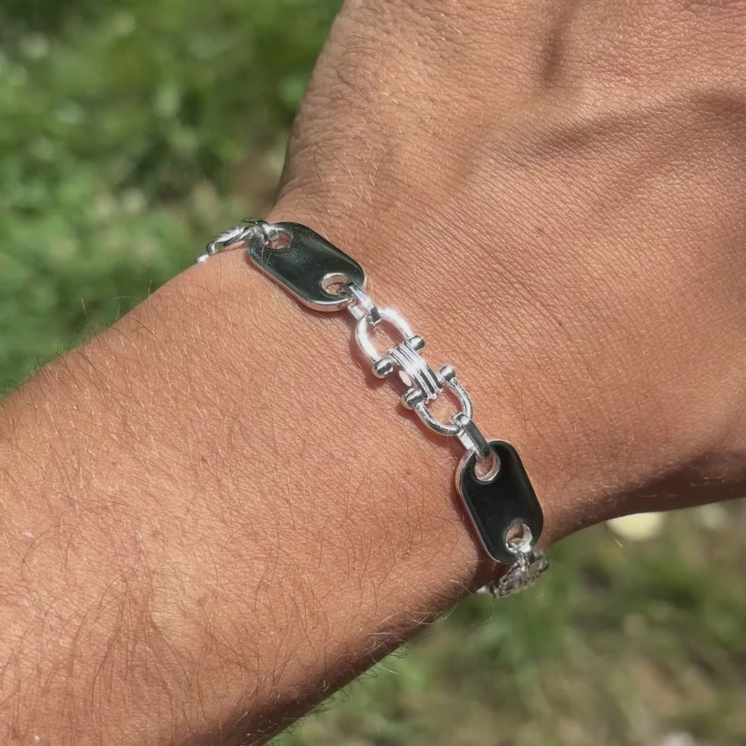 Bracelet à maillons Ferragamo personnalisé en argent sterling 925 de 10 mm
