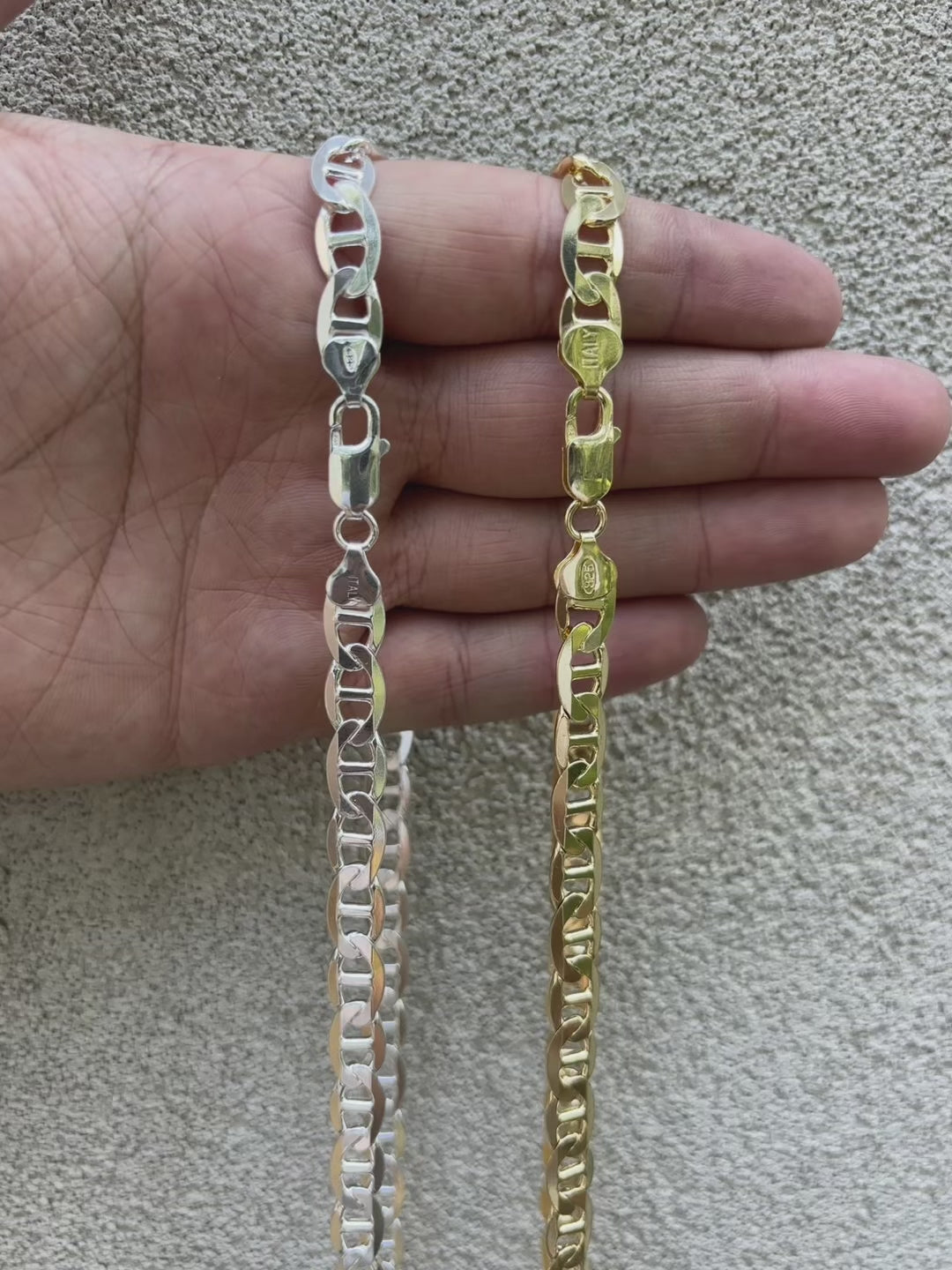 925 Sterling Silver 8mm Mariner Chain Necklace
