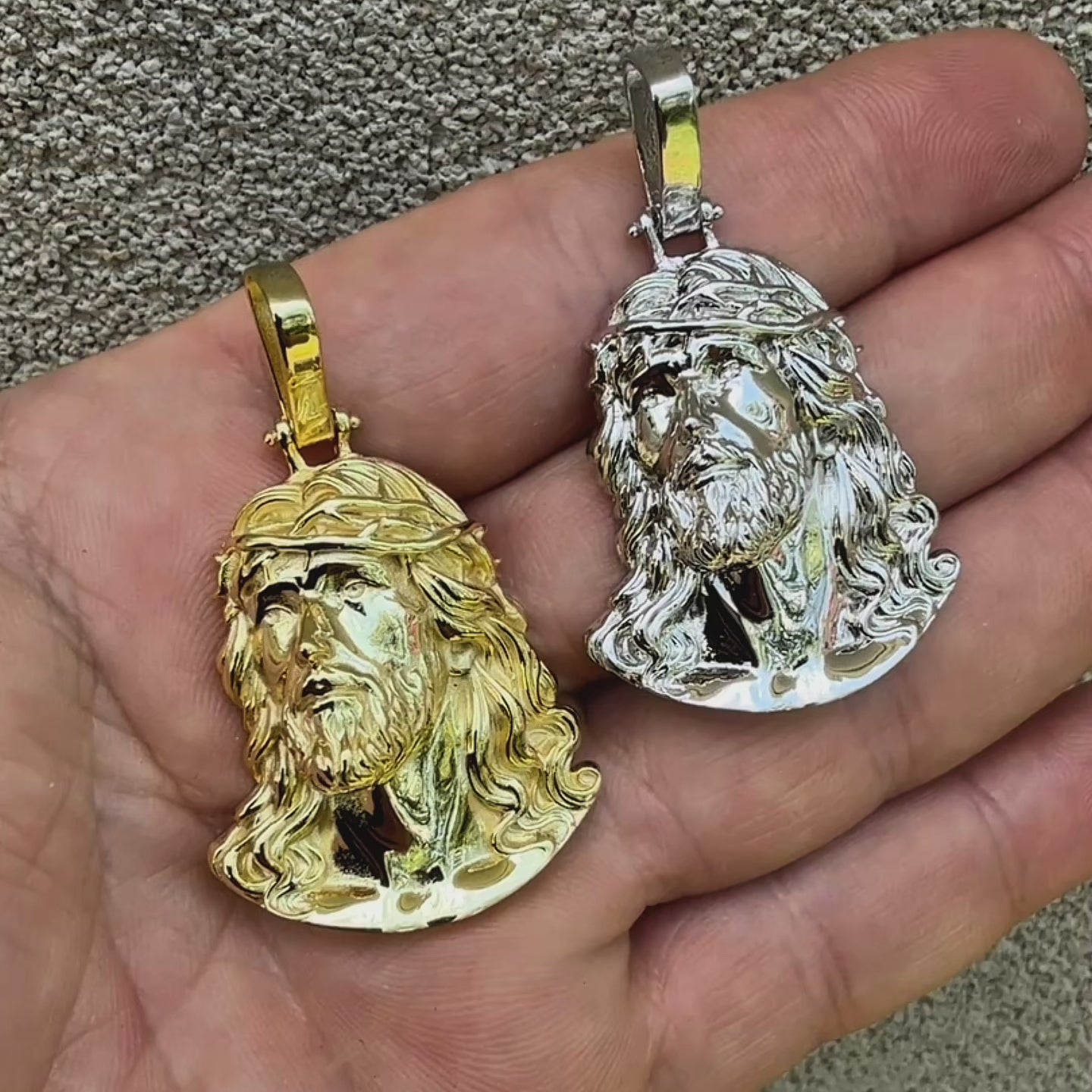 Colgante de la Pasión de Cristo Jesús en plata de ley 925 (tamaño mediano)