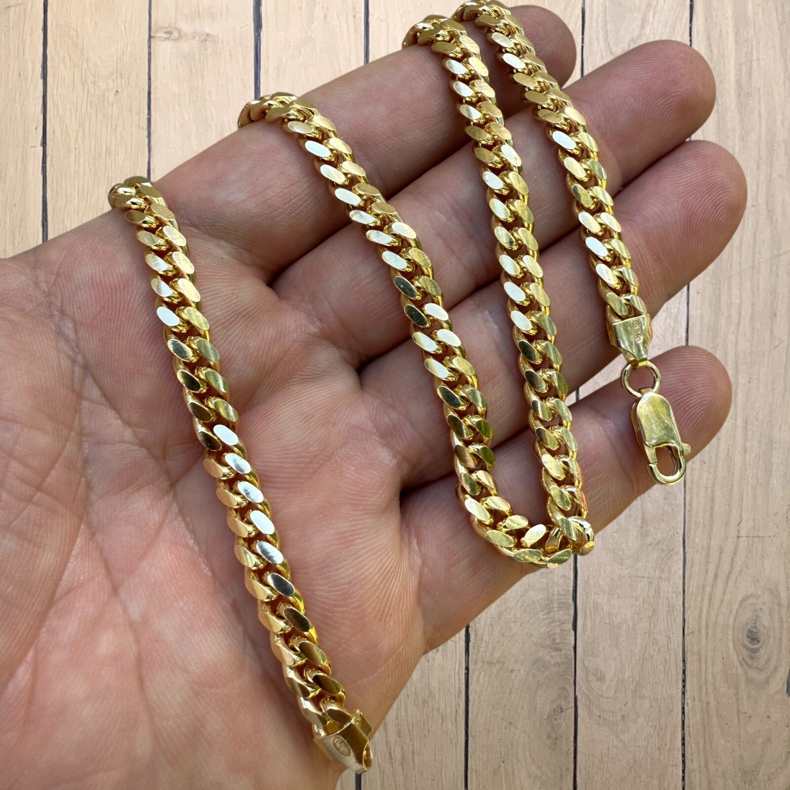 Miami cuban link chain with tight links