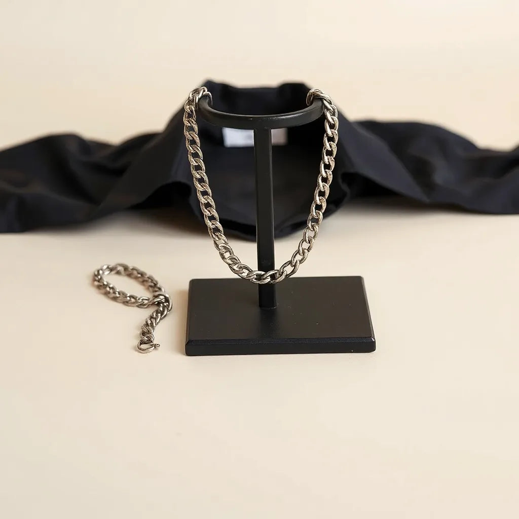 Miami Cuban chain necklace with crisp metal links shown in soft studio lighting