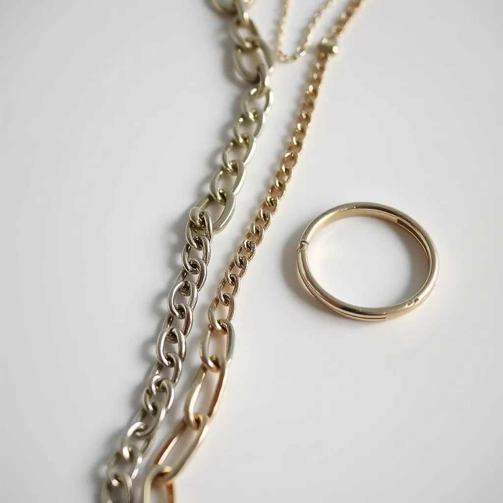 Polished Franco chain necklaces and bracelets with varied link thicknesses on a clean light background