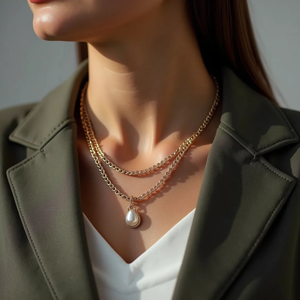 Tri-color Rope Chain Necklace - Tri-Color Rope Chain Necklace for Everyday Shine and Style