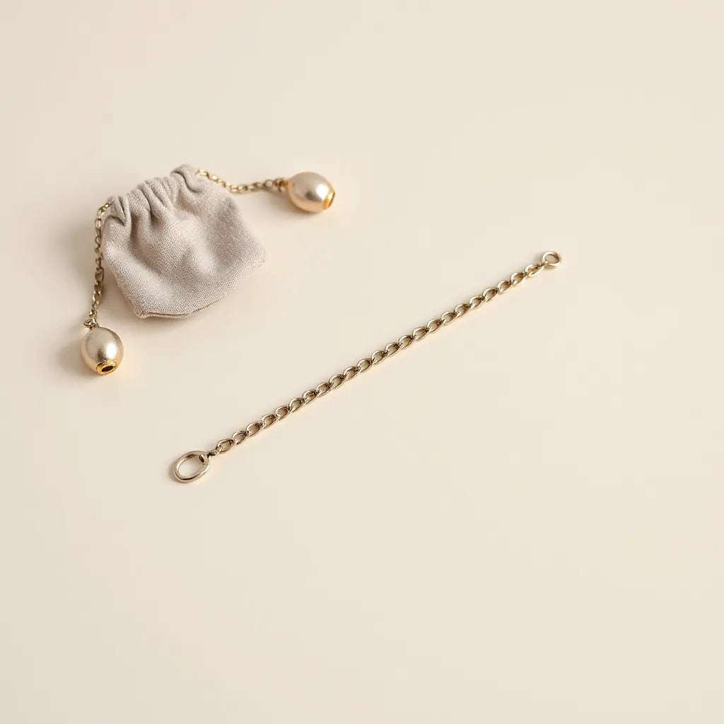 Polished figaro chain necklace with a microfiber cloth on a neutral background