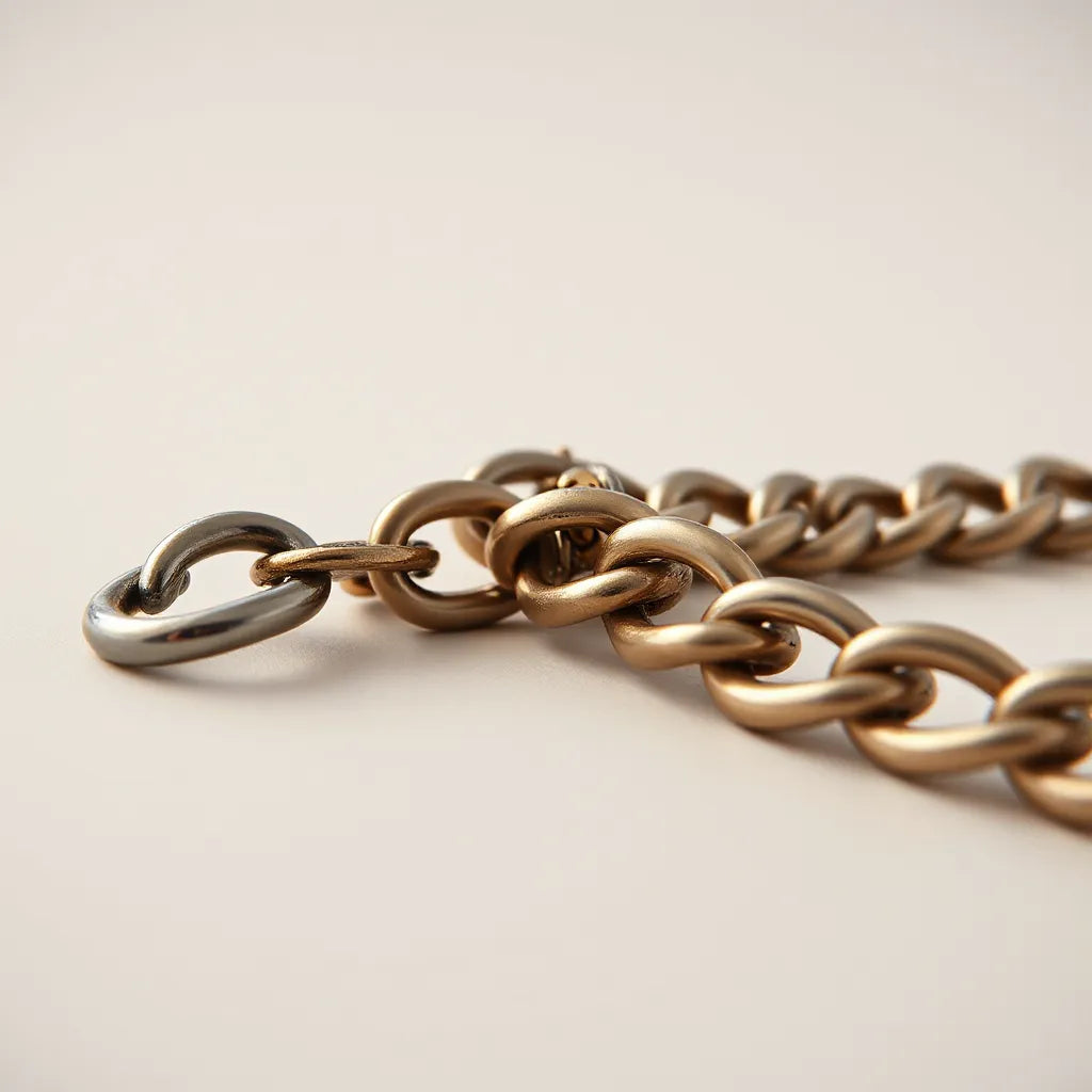 Polished Miami Cuban link chain with interlocking links under soft studio lighting