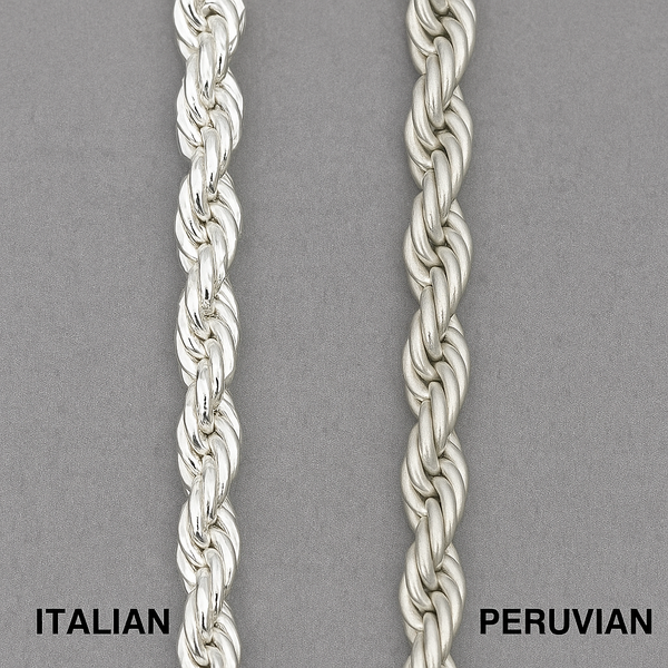 Italian Rope Chain Types Italian vs. Peruvian 925 Silver Rope Chains – Which Is Better for Shin ...