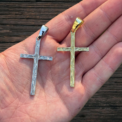 925 Sterling Silver Large Plain Classic Cross Pendant