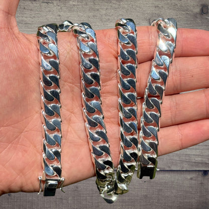 925 Sterling Silver 12mm Modern Miami Cuban Chain Necklace