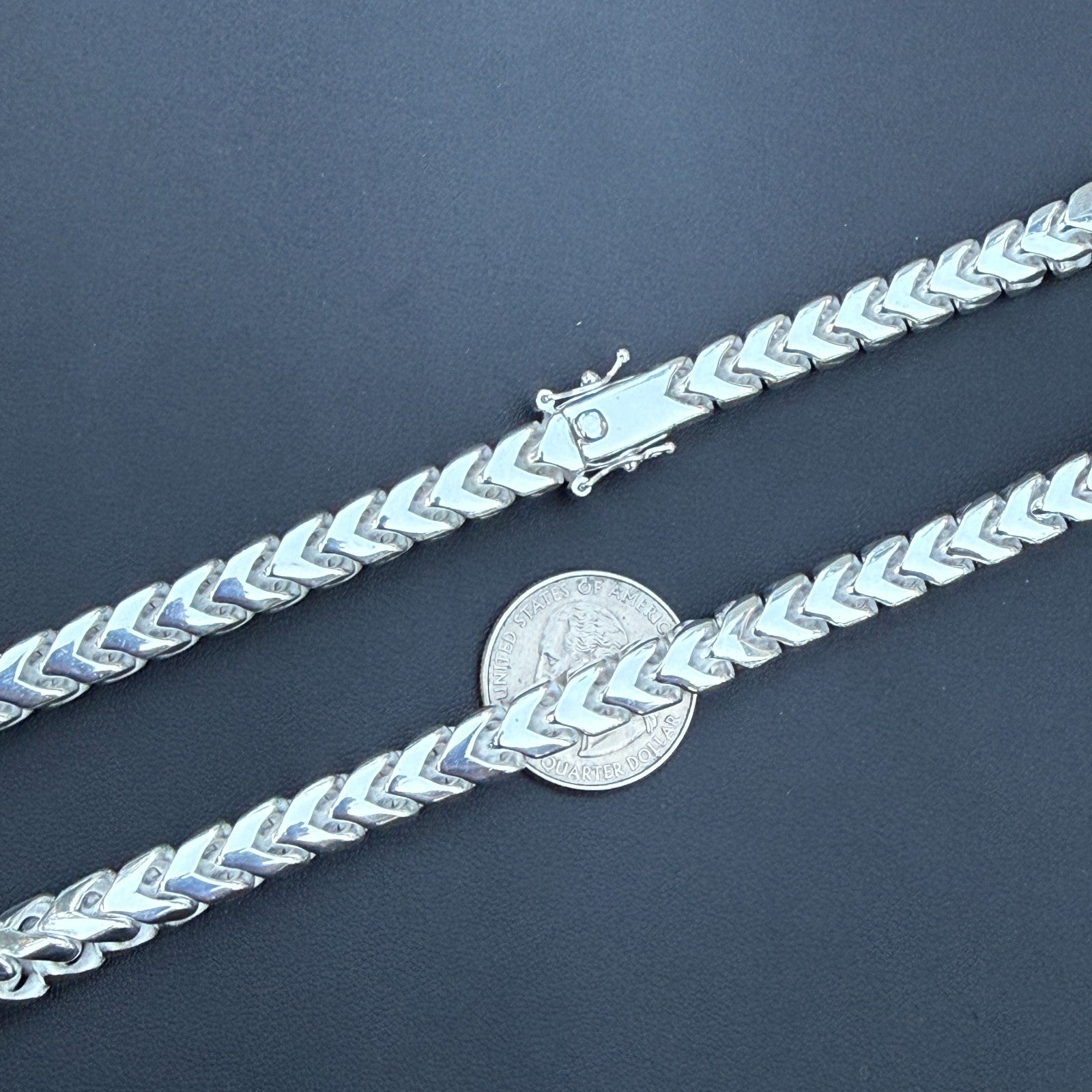 925 Sterling Silver 8mm Box Franco Chain Necklace