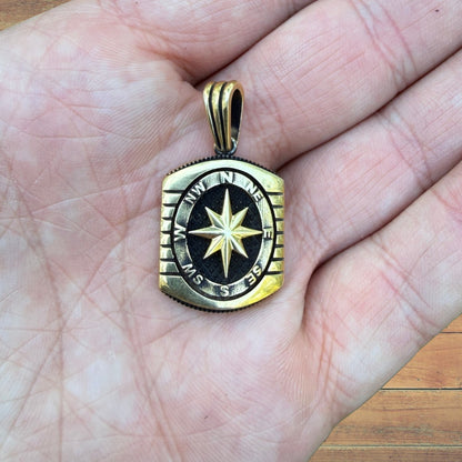 925 Sterling Silver Compass Pendant