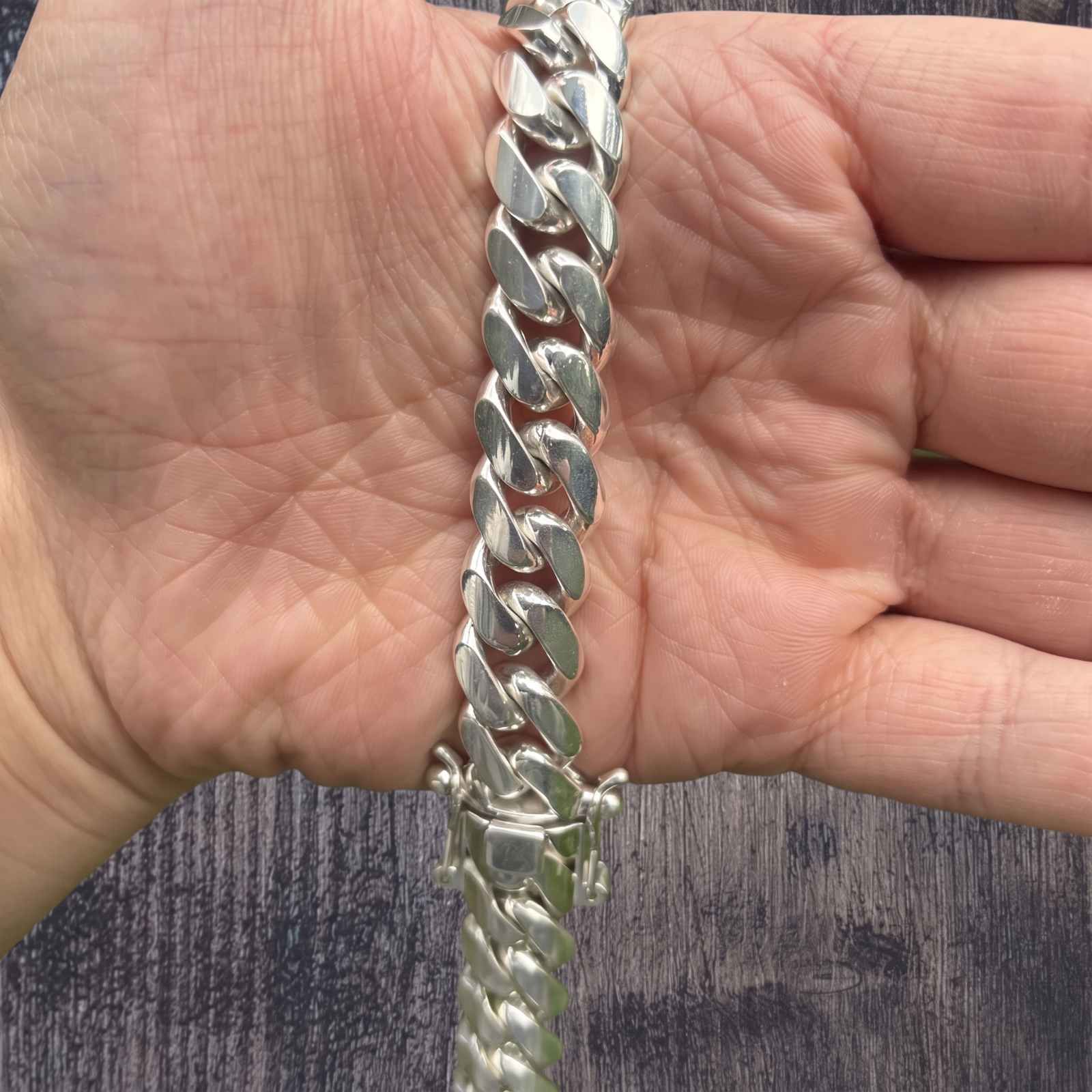 16mm Miami Cuban Chain Necklace - Real Solid 999 Fine Silver HANDMADE IN ITALY