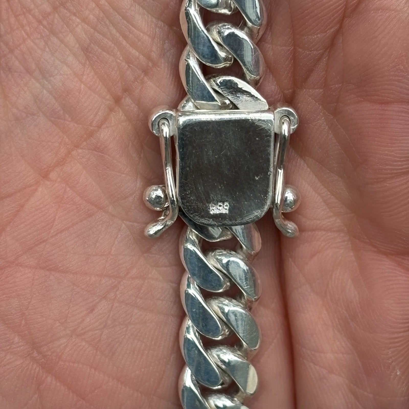999 Fine Silver 10mm Miami Cuban Chain Necklace