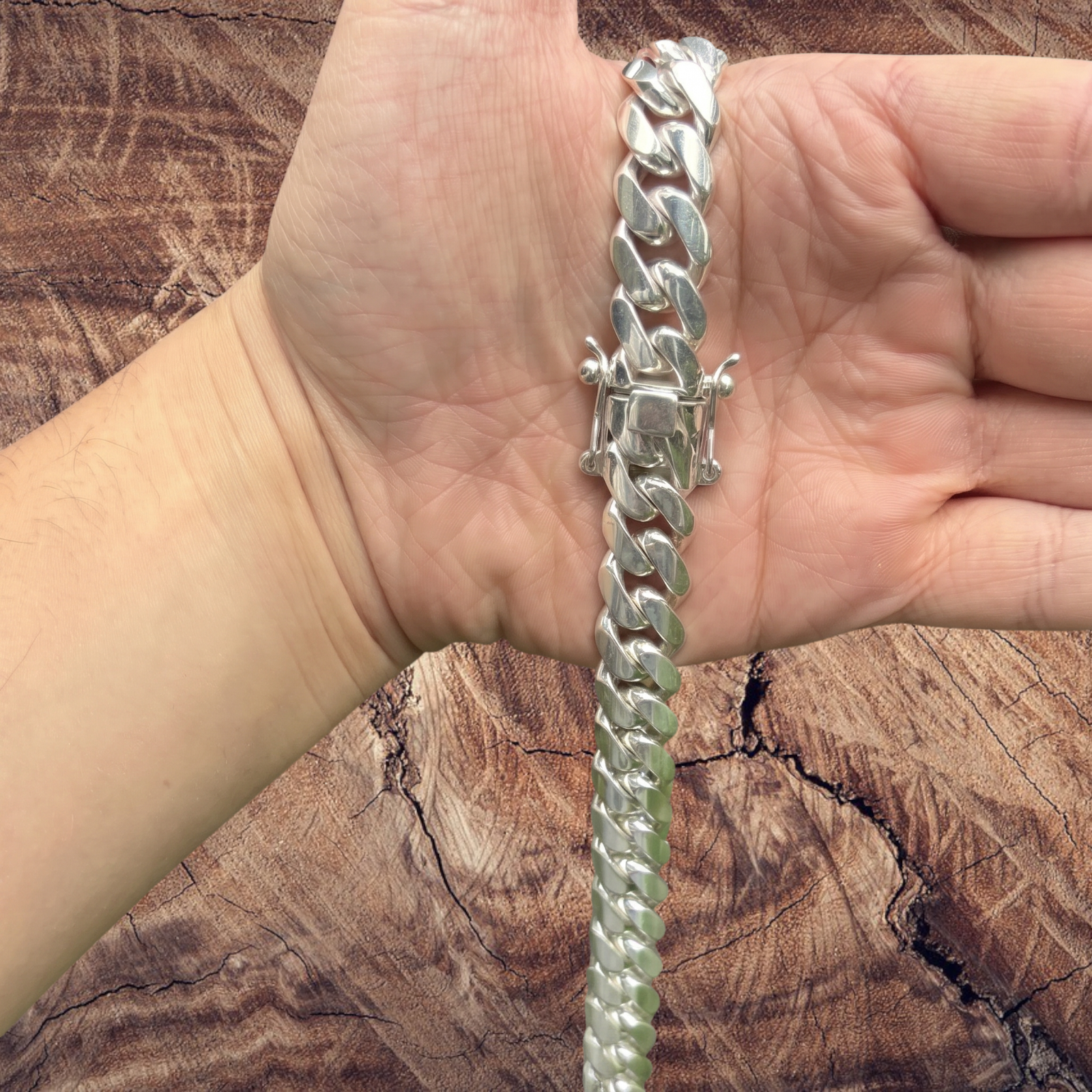 18mm Miami Cuban Chain Necklace - Real Solid 999 Fine Silver HANDMADE IN ITALY