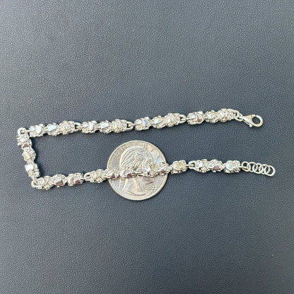 925 Sterling Silver 5mm Nugget Bracelet