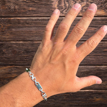 Bracelet à maillons Ferragamo personnalisé en argent sterling 925 de 7,5 mm