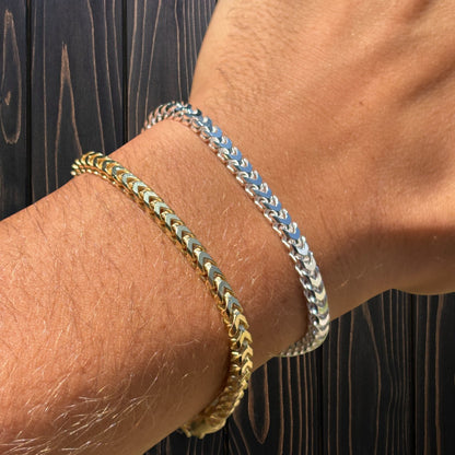 925 Sterling Silver 4mm Franco Bracelet