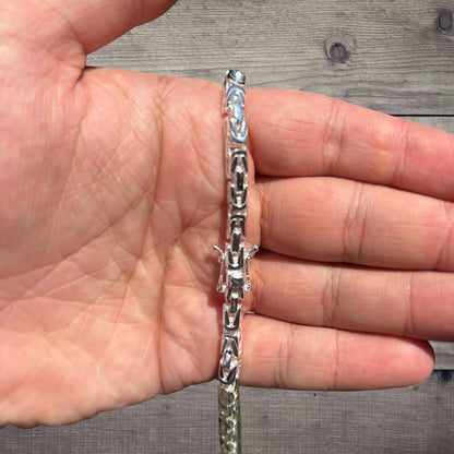 925 Sterling Silver 5mm Byzantine W. Box Clasp Chain Necklace