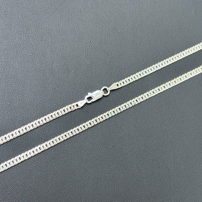 Collar de cadena doble de 3,5 mm de plata de ley 925 