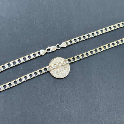 Collier en argent sterling 925 avec chaîne gourmette carrée de 6 mm