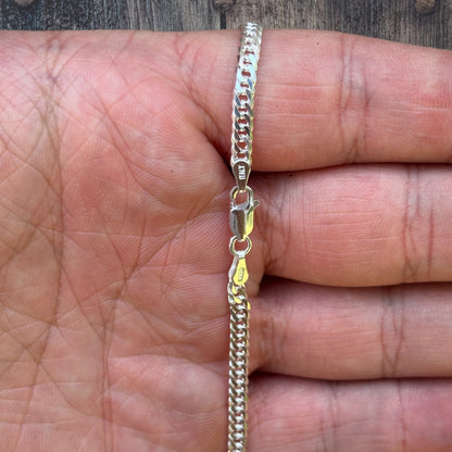 Collar de cadena doble de 3,5 mm de plata de ley 925 