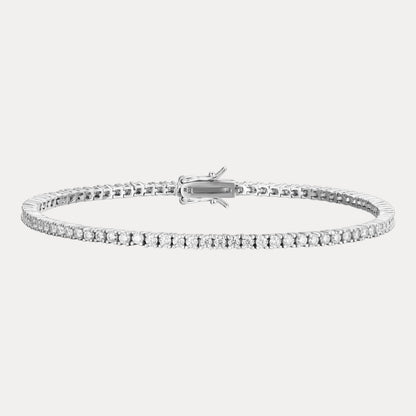 925 Sterling Silver 2mm Tennis Bracelet - CZ Or Moissanite