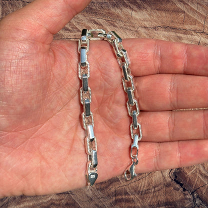 Bracelet Hermès fantaisie en argent sterling 925 de 7 mm 