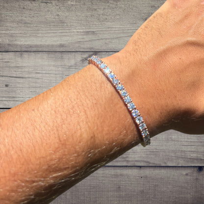 925 Sterling Silver 4mm Tennis Bracelet - CZ Or Moissanite