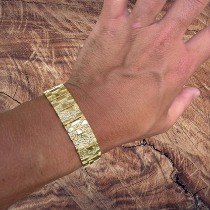 925 Sterling Silver 16mm Custom Nugget Link Bracelet
