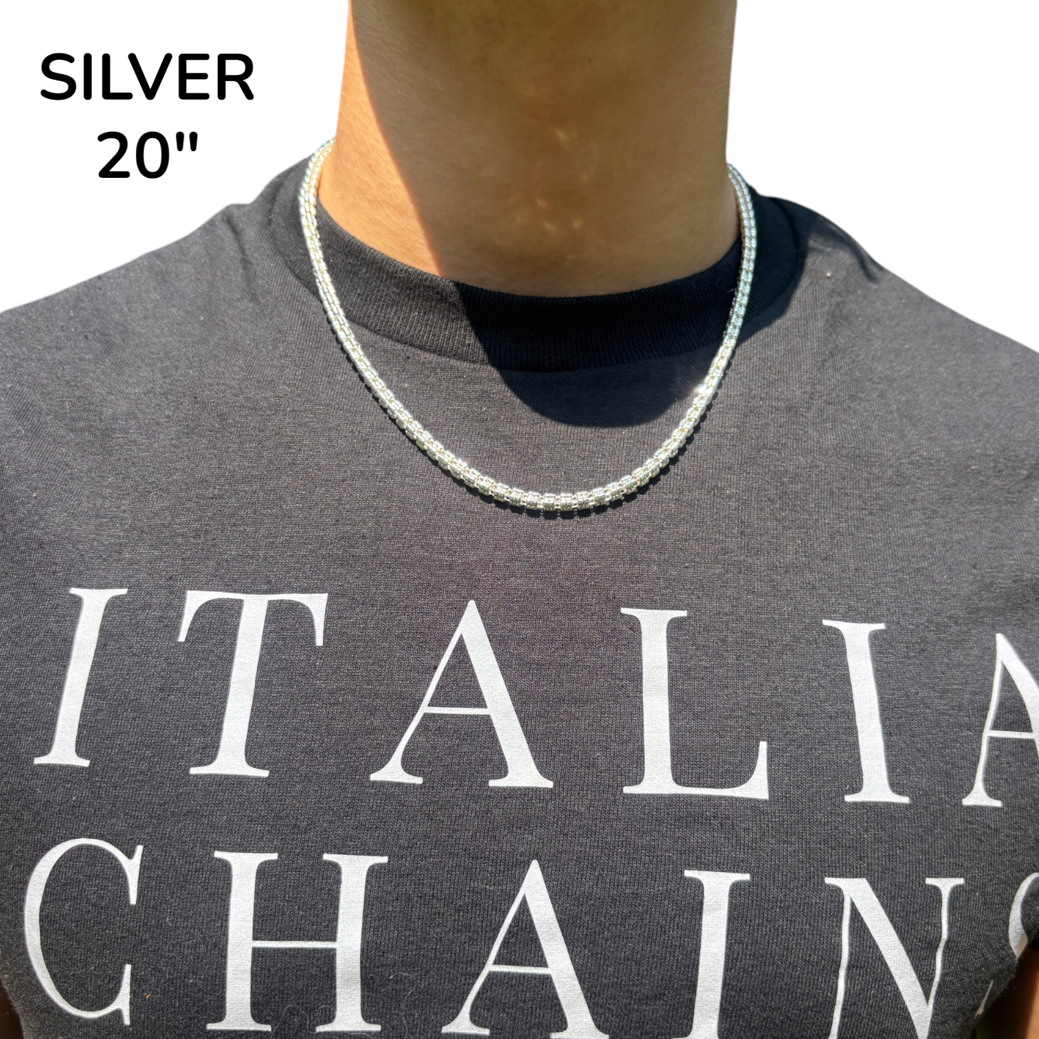 925 Sterling Silver 4-Link Ice Chain Necklace