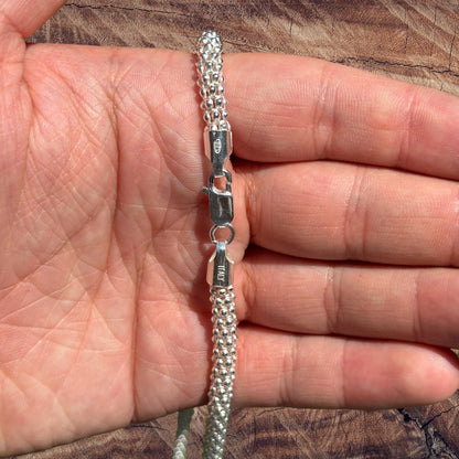 Collier à maillons Popcorn Ice en argent sterling 925 de 6 mm