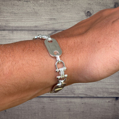 Bracelet à maillons Ferragamo personnalisé en argent sterling 925 de 10 mm
