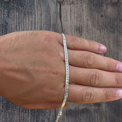 Collar de cadena doble de 3,5 mm de plata de ley 925 
