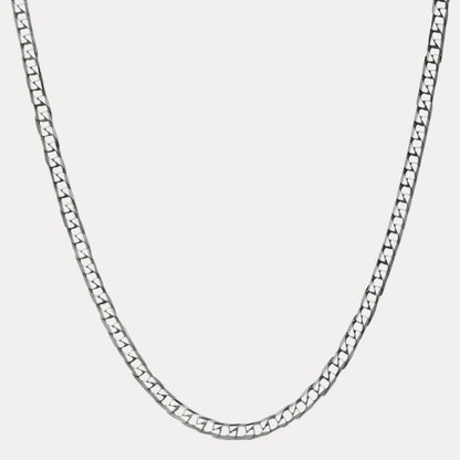 Collier en argent sterling 925 avec chaîne gourmette carrée de 6 mm